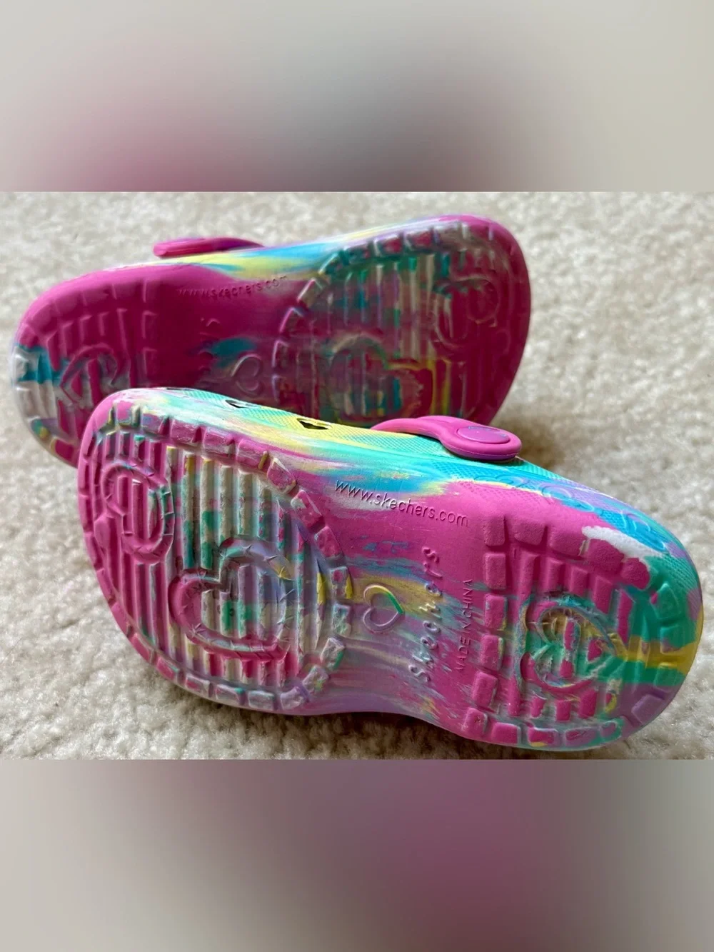 Skechers Heart-Detail Tie-Dye Foamies Toddler Size 9